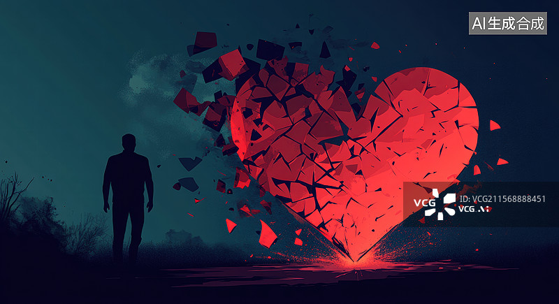 【AI数字艺术】心碎的瞬间图片素材