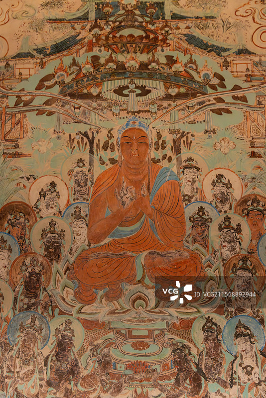 莫高窟第45窟佛像壁画图片素材
