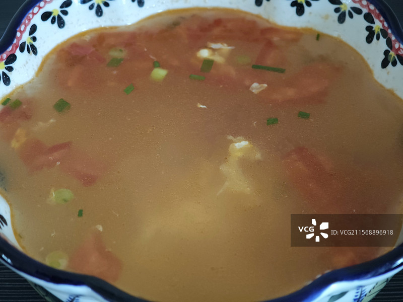 中式美食-家常菜西红柿鸡蛋汤图片素材