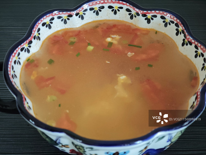 中式美食-家常菜西红柿鸡蛋汤图片素材