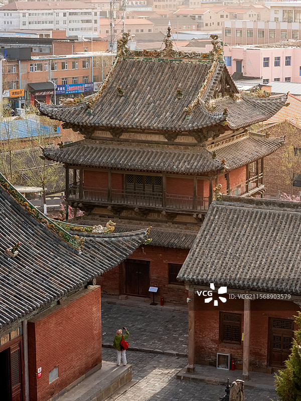 山西古建筑晋城临川县崇安寺全景特写镜头图片素材