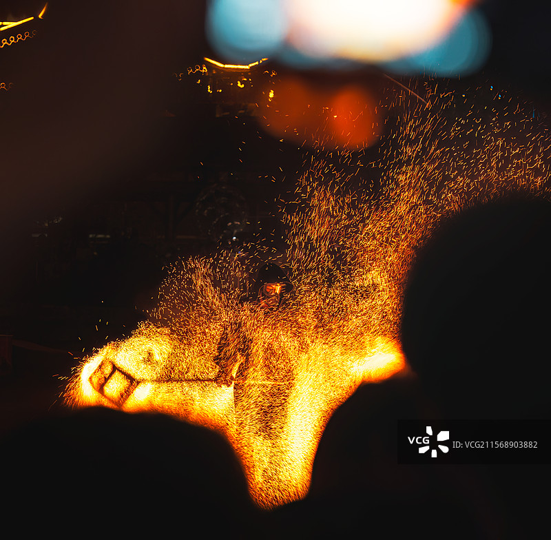 重庆，鸿恩寺，陶然居，火壶表演图片素材