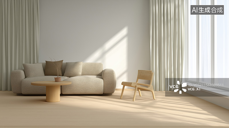 【AI数字艺术】现代简约客厅图片素材