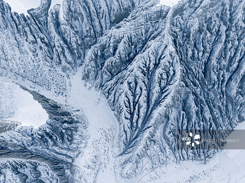 户外 清凉 寒冷 新疆旅行 安集海大峡谷 独山子大峡谷 航拍视角图片素材