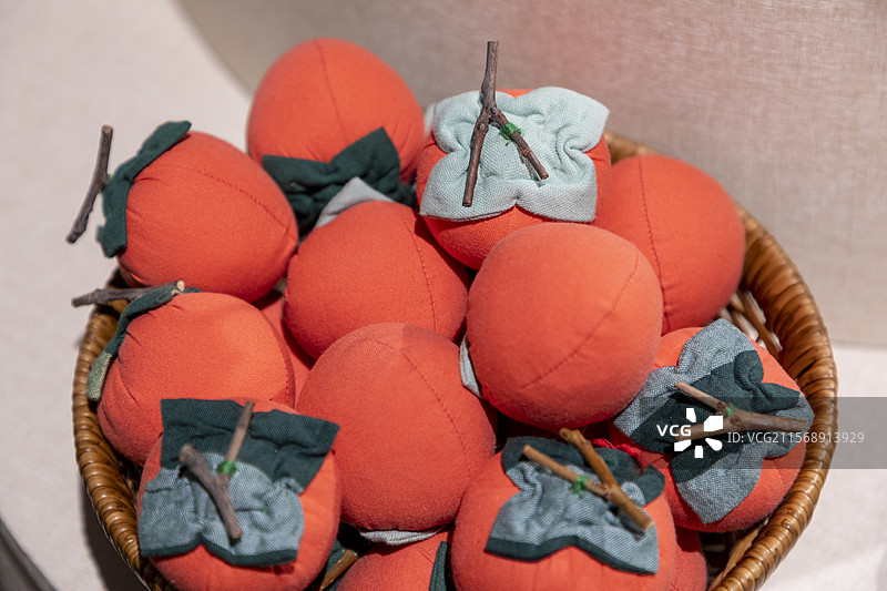 布艺，柿子，老粗布制作技艺，河南非物质遗产图片素材