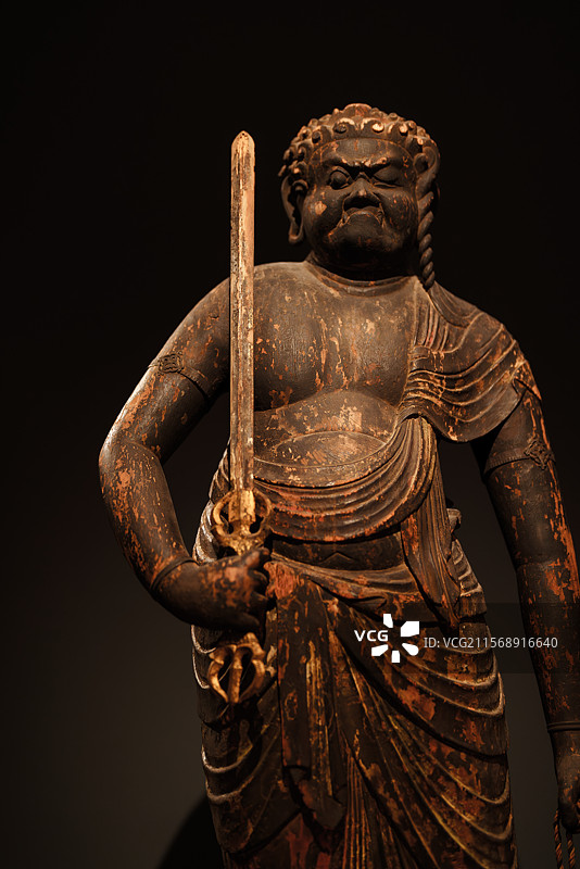 不动明王立像东京国立博物馆内的真贵展品佛像木雕图片素材