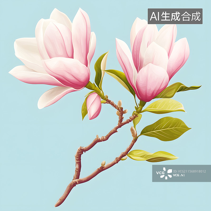 【AI数字艺术】AIGC：盛开的玉兰花图片素材