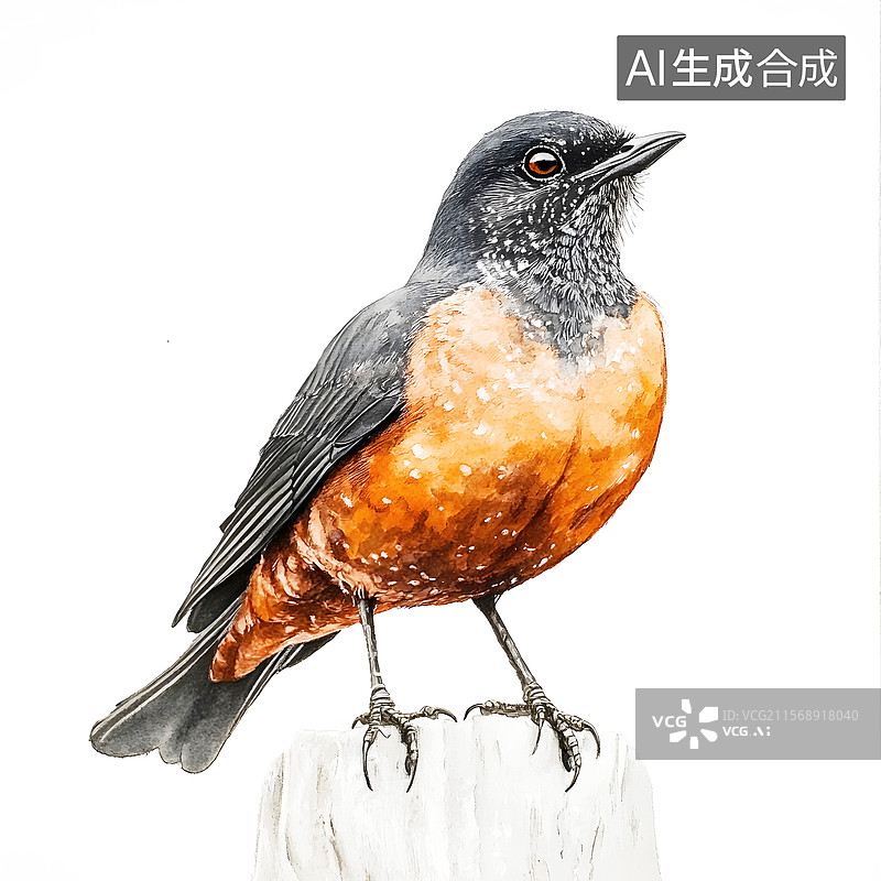 【AI数字艺术】AIGC：白色背景下栖息的鸟类图片素材