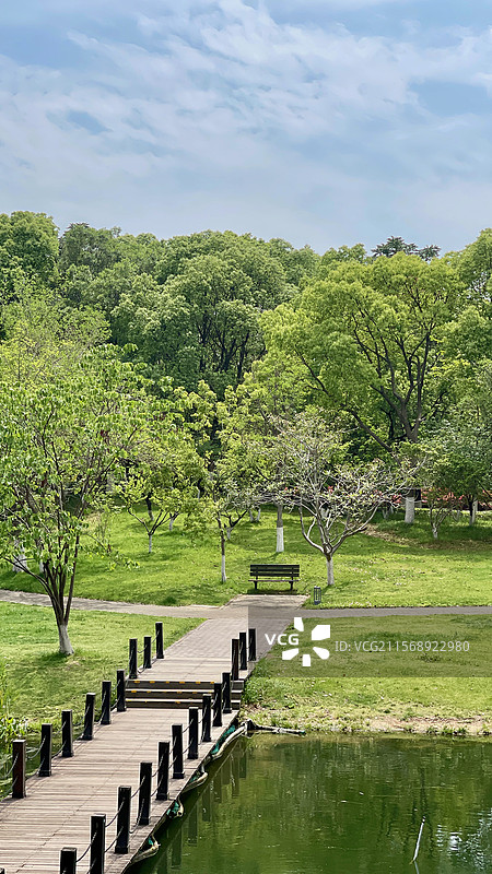 公园中的长椅图片素材