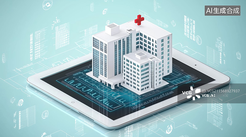 【AI数字艺术】数字平板电脑上的医疗概念图片素材