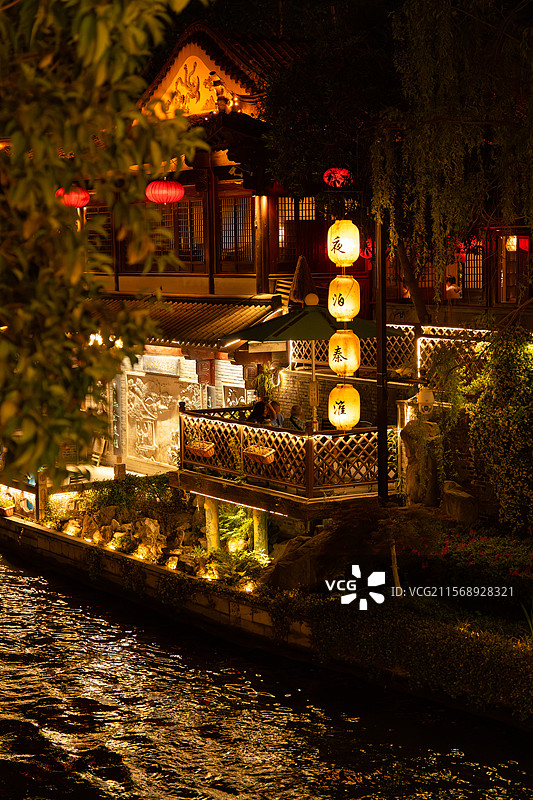 南京，夜游秦淮河图片素材