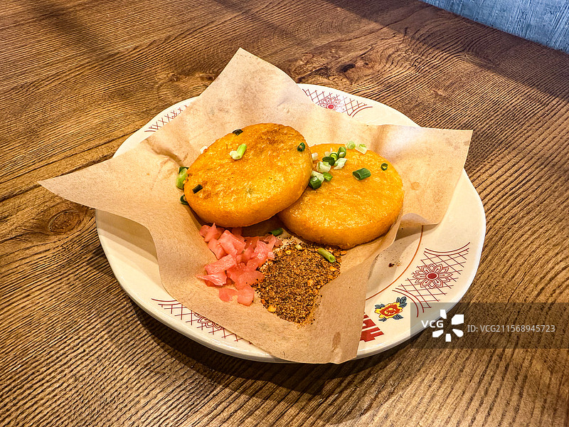 餐厅饮食，特色小吃，洋芋粑粑特写图片素材