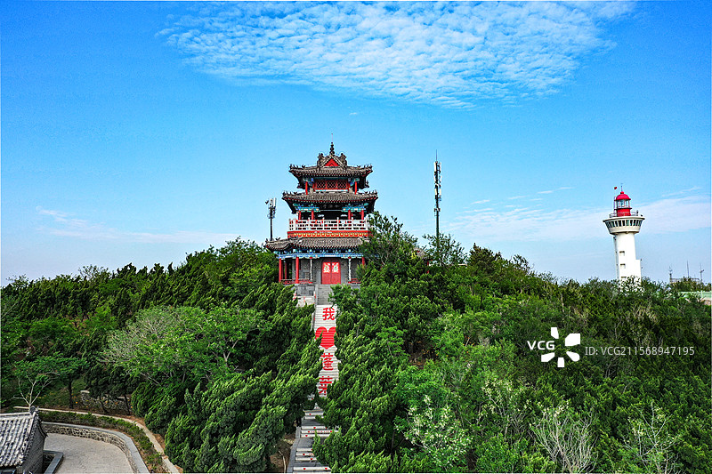 山东烟台蓬莱田横山夏日美景图片素材