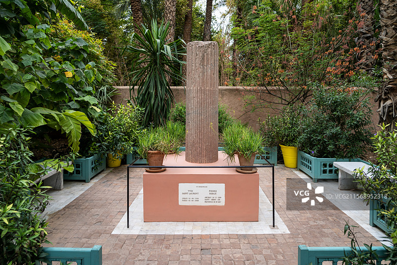 著名的伊夫圣洛朗私人花园（马若雷勒花园，YSL花园，圣罗兰纪念花园）图片素材