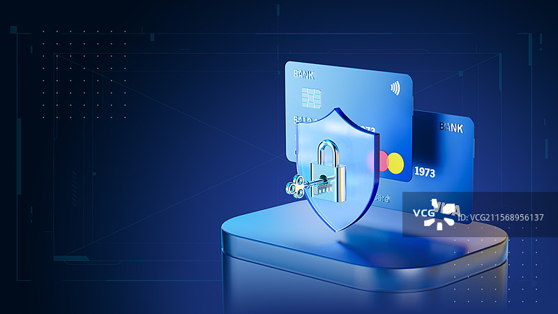 3D风格网络金融安全反诈主题插画图片素材