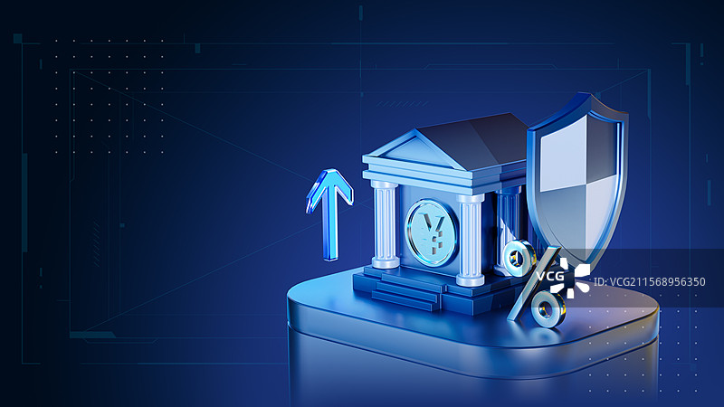 3D风格网络金融安全反诈主题插画图片素材