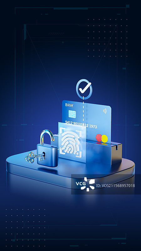 3D风格网络金融安全反诈主题插画图片素材