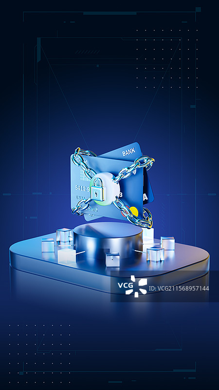 3D风格网络金融安全反诈主题插画图片素材