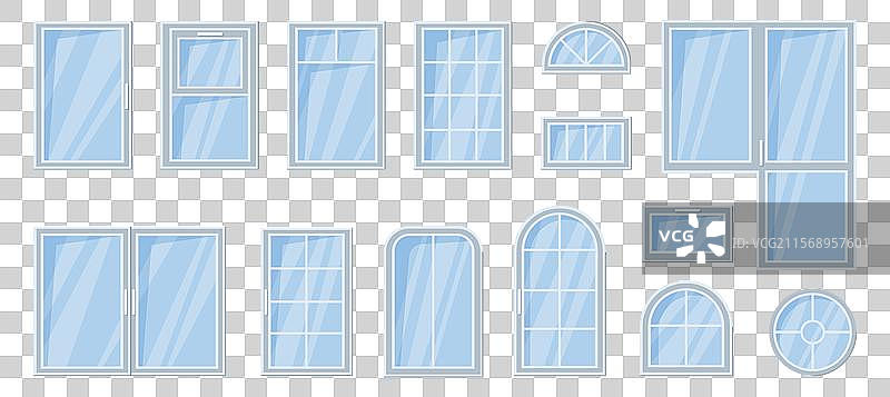 适用于家庭的玻璃窗和窗框图片素材