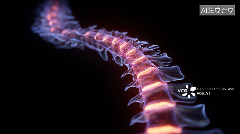 【AI数字艺术】脊柱的三维渲染图图片素材