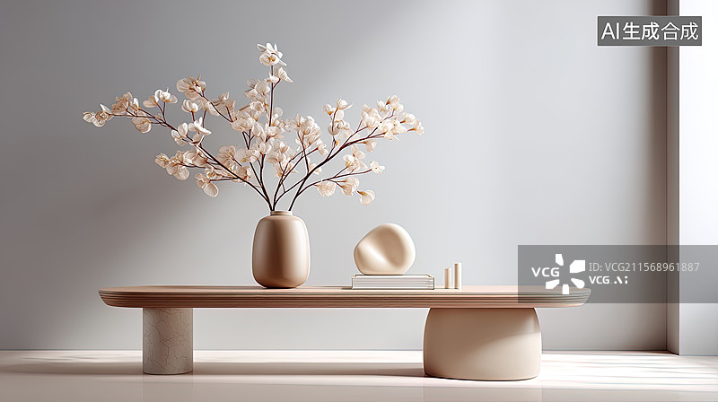 【AI数字艺术】禅意家居的宁静一隅图片素材