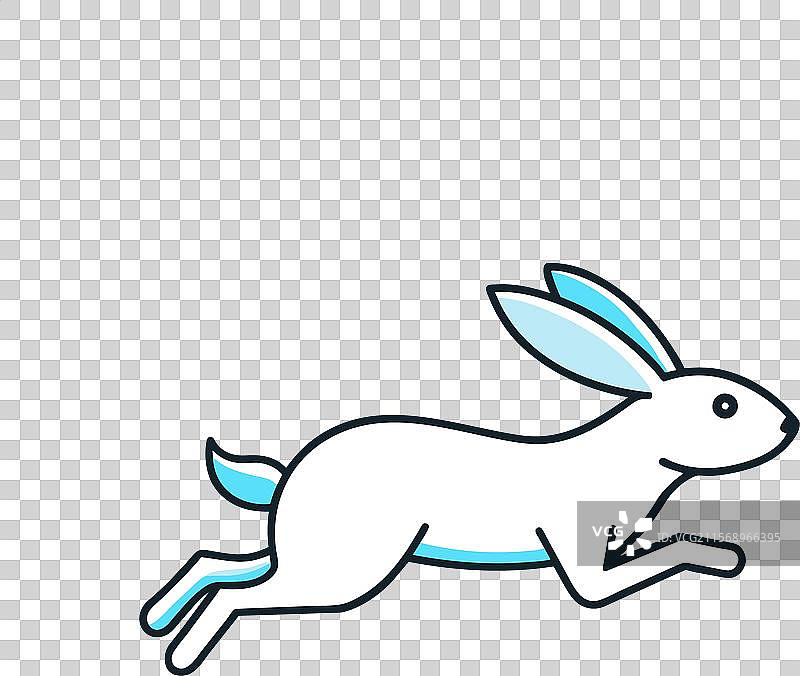 北极兔奔跑图标图片素材