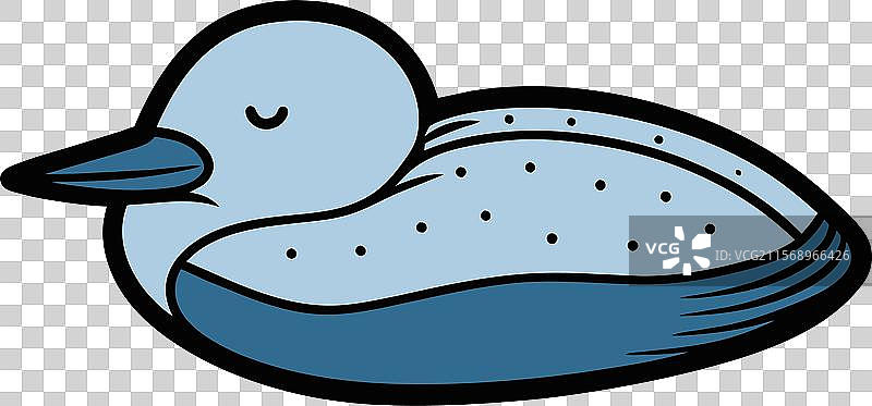 北极潜鸟睡觉图标图片素材