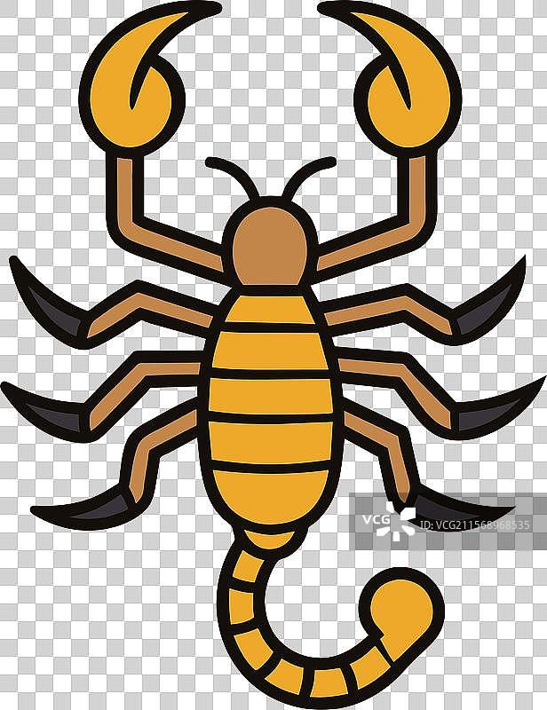 亚利桑那州树皮蝎子跳跃图标图片素材