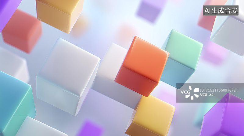 【AI数字艺术】彩色积木的梦幻堆叠图片素材