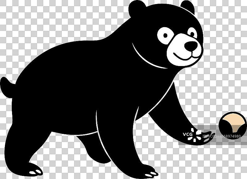 亚洲黑熊玩耍图标图片素材