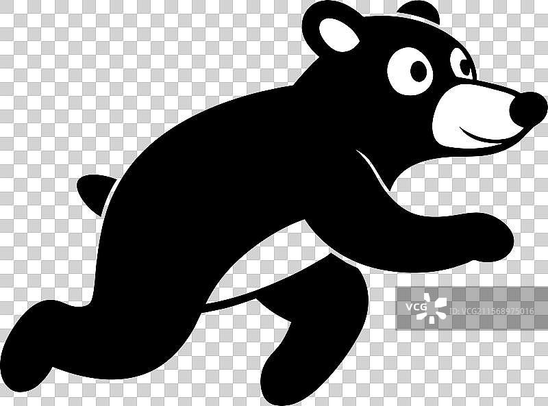 亚洲黑熊奔跑图标图片素材