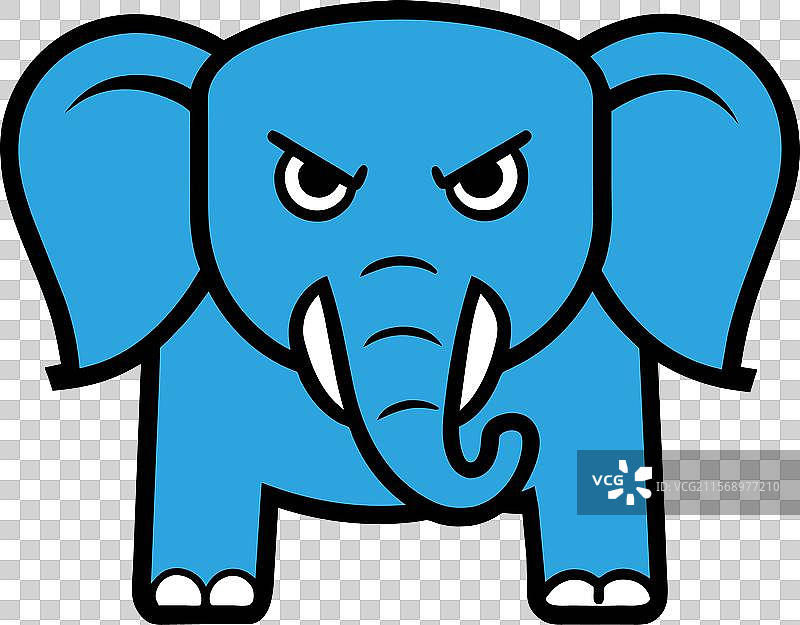 愤怒的亚洲象图标图片素材