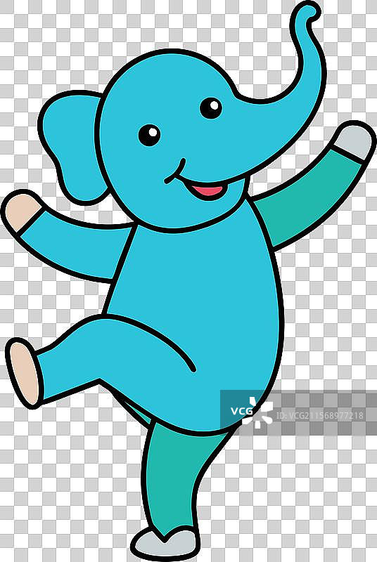 跳舞的亚洲象图标图片素材