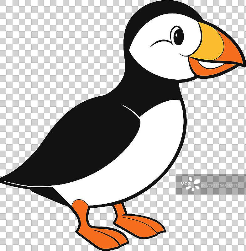 大西洋海雀鸟微笑图标图片素材