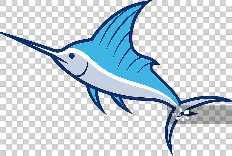 大西洋旗鱼飞鱼图标图片素材