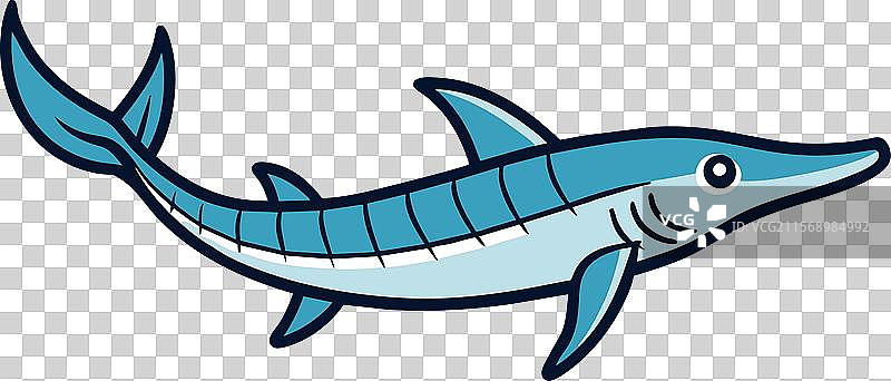 大西洋鲟鱼飞翔图标图片素材