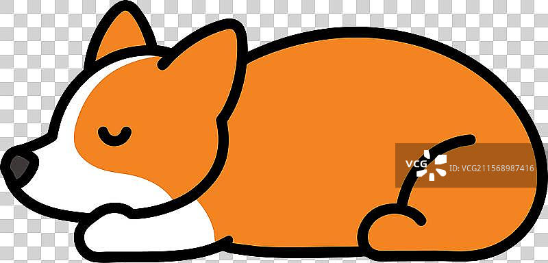 澳大利亚牧羊犬与博美犬混血狗睡觉图标图片素材