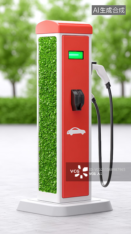 【AI数字艺术】电动汽车充电站图片素材