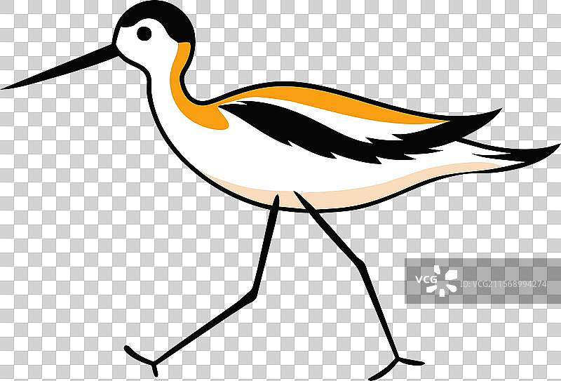 反嘴鹬鸟玩耍图标图片素材