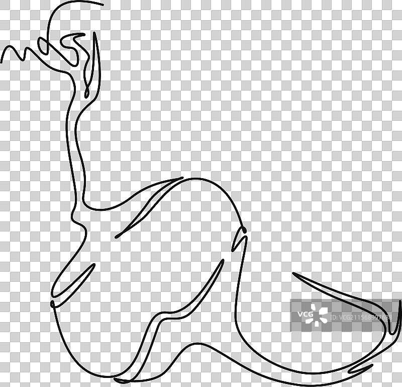 连续一笔画出一个完整的健康形象图片素材