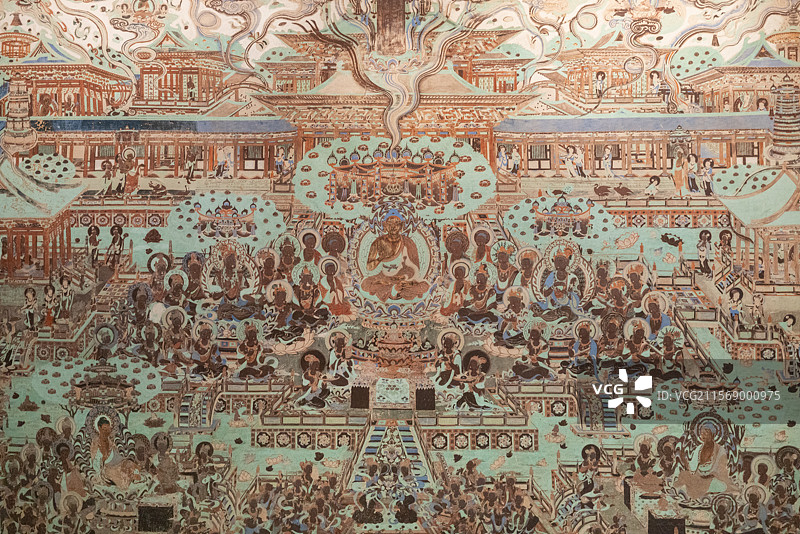 莫高窟第148窟东方净土变壁画（复制）图片素材