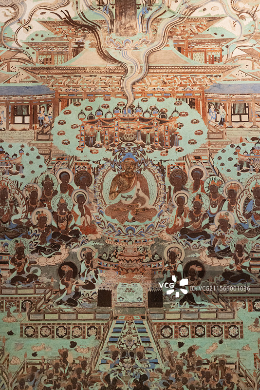 莫高窟第148窟东方净土变壁画（复制）图片素材