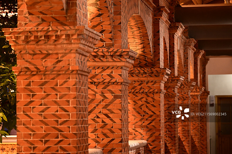 闽南传统建筑红砖走廊图片素材