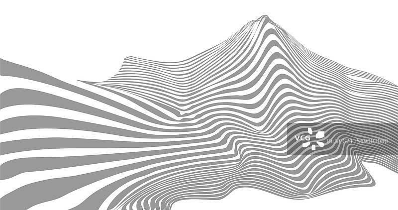 单色海报山脉风景与条纹图片素材