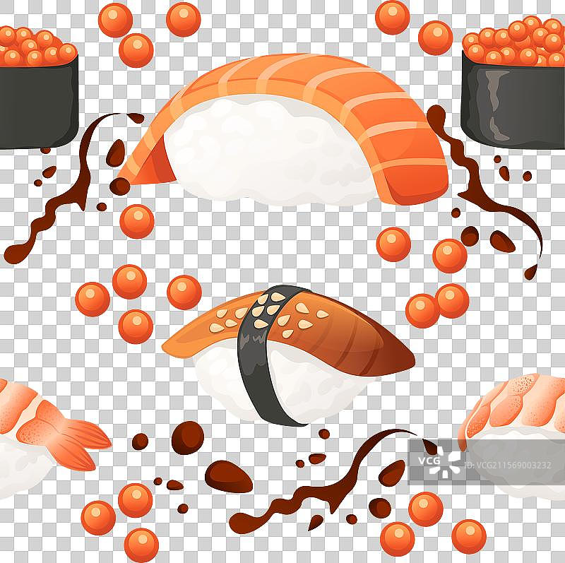 日本街头快餐的海鲜寿司卷图片素材