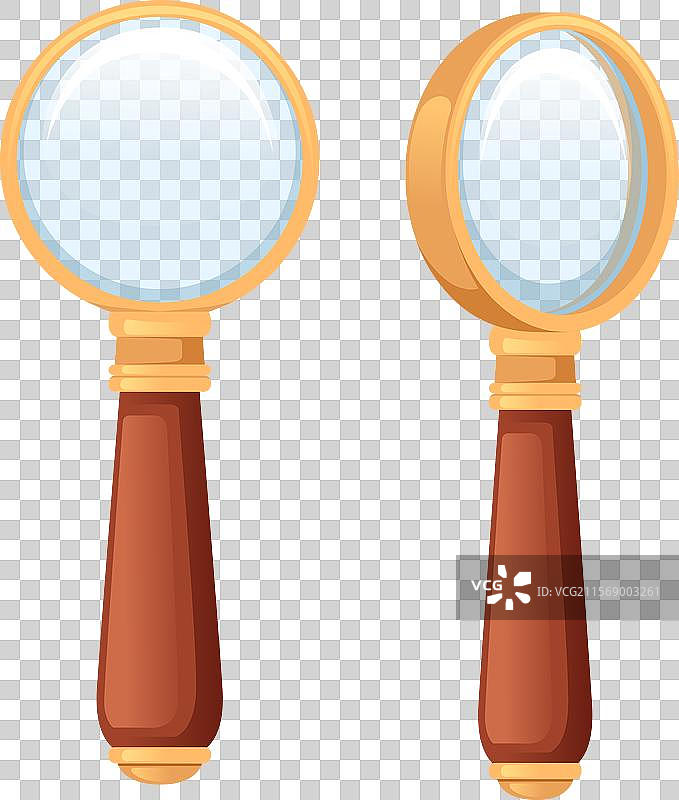 带木柄的放大镜孤立在白色背景上图片素材