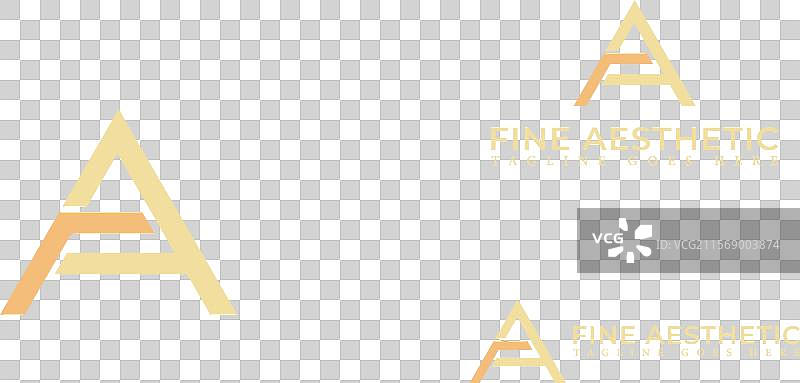抽象的初始三角字母fa或af标志图片素材