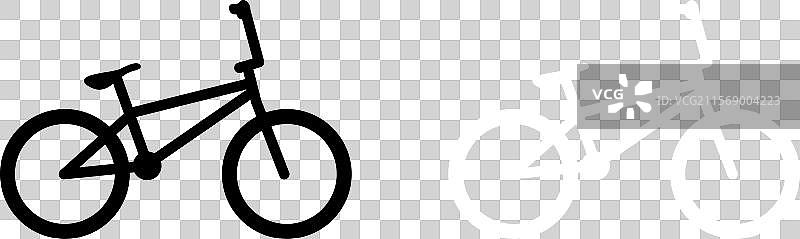 简单的自行车图标，极简风格的自行车图形图片素材