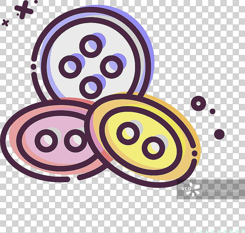 与缝纫相关的图标按钮，MBE风格图片素材