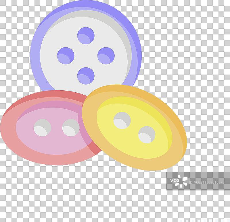 与缝纫相关的图标按钮，扁平风格图片素材